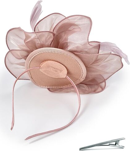 4 Pack Organza Fascinator Hat Lace Gloves Set for Women Tea Party Cocktail Church Wedding Derby 1920s Halloween Party in Kuwait