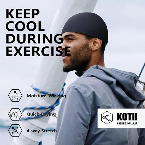 2 Pieces Summer Cooling Skull Cap Helmet Liner Beanie Cycling Running Sweat Wicking Hat for Men Women Lightweight in Saudi Arabia