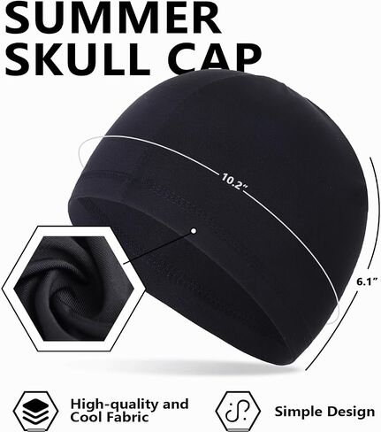 2 Pieces Summer Cooling Skull Cap Helmet Liner Beanie Cycling Running Sweat Wicking Hat for Men Women Lightweight in Saudi Arabia