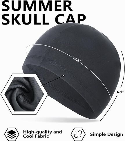 2 Pieces Summer Cooling Skull Cap Helmet Liner Beanie Cycling Running Sweat Wicking Hat for Men Women Lightweight in Saudi Arabia