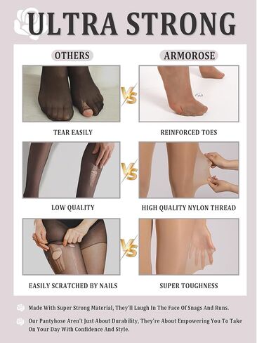 Indestructible Pantyhose T-Crotch Semi-Sheer Women's Tights Rip-Resistant High Waist With Reinforced Toes in Saudi Arabia