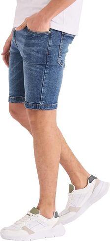Jean Shorts Men - Stretch Relaxed Fit Mens Denim Shorts - Casual Five Pockets Mens Jean Shorts for Summer Outdoor in Saudi Arabia