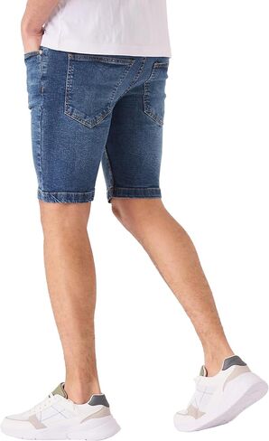 Jean Shorts Men - Stretch Relaxed Fit Mens Denim Shorts - Casual Five Pockets Mens Jean Shorts for Summer Outdoor in Saudi Arabia