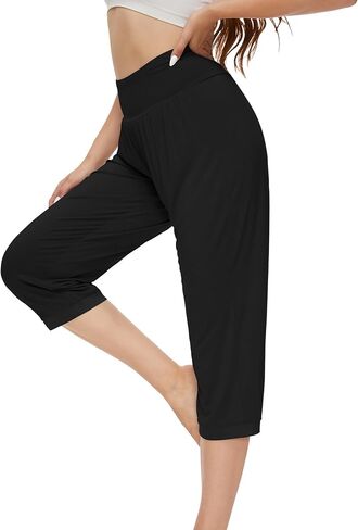 WiWi Viscose from Bamboo Women's Capri Pajama Pants Lounge Casual Bottoms Cute Capris S-XXL in Saudi Arabia