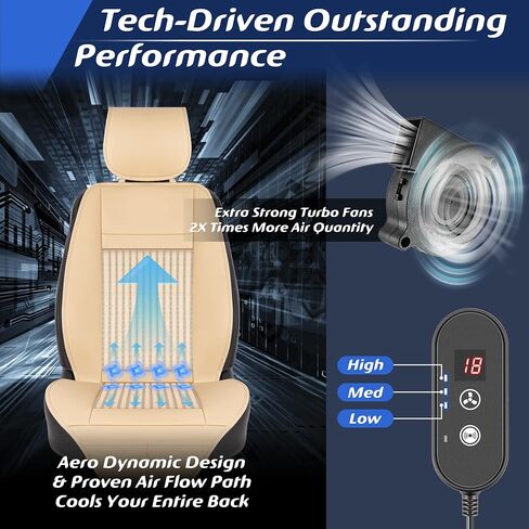 Paffenery 1Pcs Cooling Car Seat Cover Front Seat, 12V-24V Ventilated Cooling Car Seat Cushion, Cooled Seat Cover for Car SUV Truck Universal Fit, Fashion Beige in Saudi Arabia