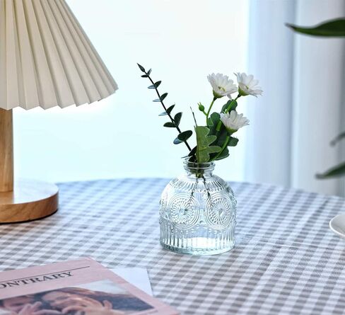 Glass Bud Vases Set of 6, Glass Flower Vases Small Bottles for Floral Arrangements, Rustic Decorative Floral Vases for Centerpiece Home Living Room Office Decoration or Wedding Event (Brown C) in Kuwait