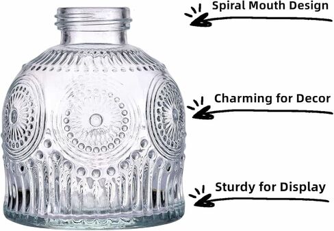 Glass Bud Vases Set of 6, Glass Flower Vases Small Bottles for Floral Arrangements, Rustic Decorative Floral Vases for Centerpiece Home Living Room Office Decoration or Wedding Event (Brown C) in Kuwait