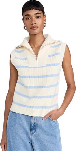 سترة نسائية مخططة بنصف سحاب من English Factory in Kuwait