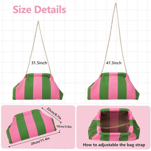 Summer Beach Clutch Purse Women Colorblock Stripe Shoulder Bag Handbag Dumpling Clutch Casual Cloud Pouch Purse in Saudi Arabia