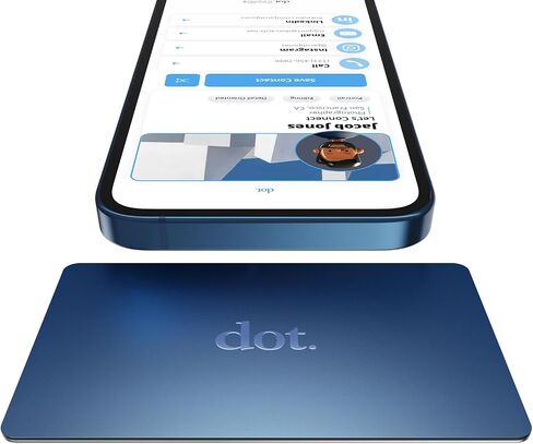نقطة. بطاقة معدنية - بطاقة عمل رقمية - اضغط لمشاركة NFC - iPhone وAndroid (أسود) in Kuwait