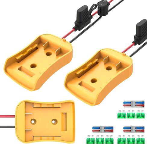 محول بطارية Kzreect متوافق مع بطارية Dewalt 20V | موصل متوافق مع سيارات Peg-Perego 12 فولت، سلك 12AWG، حامل مصهر 40 أمبير، مثبتات لولبية وجدران جافة، سهل التأمين in Kuwait