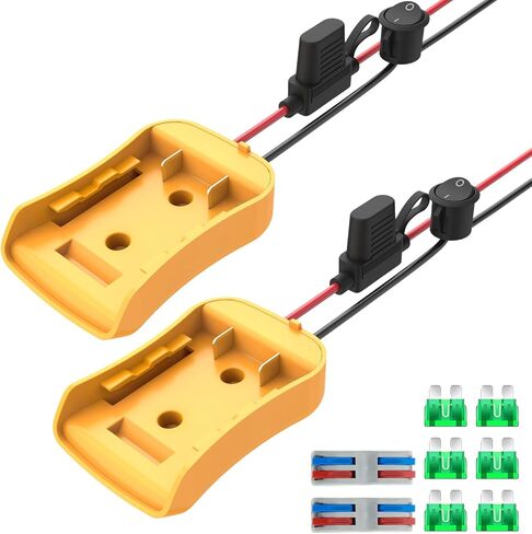 Power Wheels Adapter for Dewalt 20V Battery Adapter, 20V Power Wheels Battery Converter Kit with Fuses Holder and Switch, Wire Terminals, 12AWG Wire for RC Car Toys Truck Adapter Set (1 Pack) in Kuwait