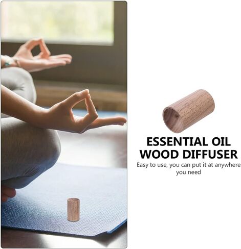 Brown Walnut Wood Essential Oil Diffuser,Wooden Aromatherapy Round Office Home Car Diffuser,Small Wooden Diffuser for Essential Oils Aromatherapy Diffusers Health and Household in Saudi Arabia