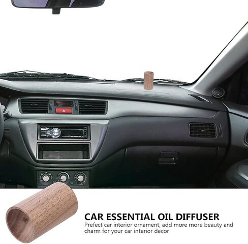 Brown Walnut Wood Essential Oil Diffuser,Wooden Aromatherapy Round Office Home Car Diffuser,Small Wooden Diffuser for Essential Oils Aromatherapy Diffusers Health and Household in Saudi Arabia