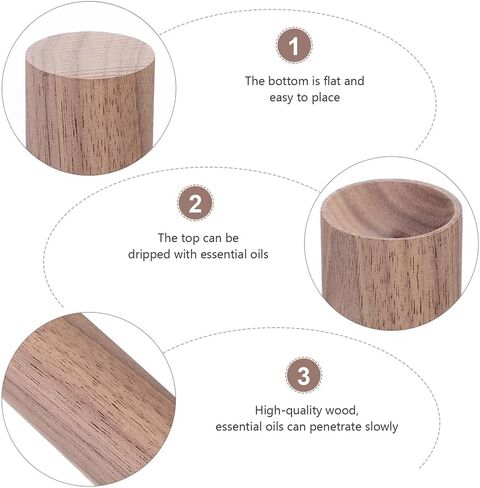 Brown Walnut Wood Essential Oil Diffuser,Wooden Aromatherapy Round Office Home Car Diffuser,Small Wooden Diffuser for Essential Oils Aromatherapy Diffusers Health and Household in Saudi Arabia