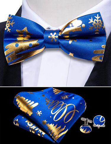 YOHOWA Men Christmas Cummerbund Bow Tie Set Pre-Tied Bowties Pocket Square Cufflinks Formal Party Texdo Xmas Vacation Holiday in Saudi Arabia