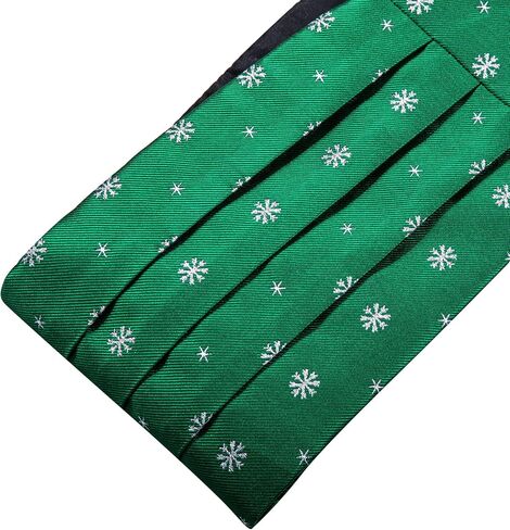 YOHOWA Men Christmas Cummerbund Bow Tie Set Pre-Tied Bowties Pocket Square Cufflinks Formal Party Texdo Xmas Vacation Holiday in Saudi Arabia