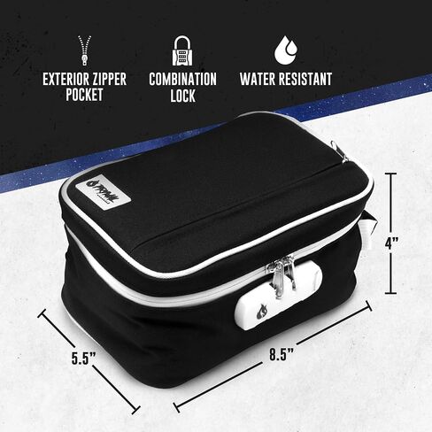 Bag with Combination Lock, Medicine Container Case For Your Accessories (8.5x5.5x4, Black) in Saudi Arabia
