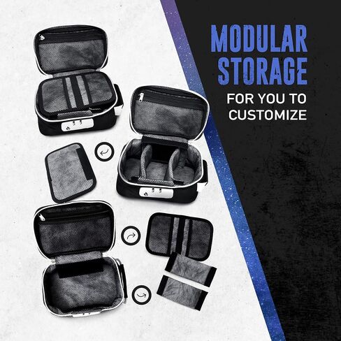 Bag with Combination Lock, Medicine Container Case For Your Accessories (8.5x5.5x4, Black) in Saudi Arabia