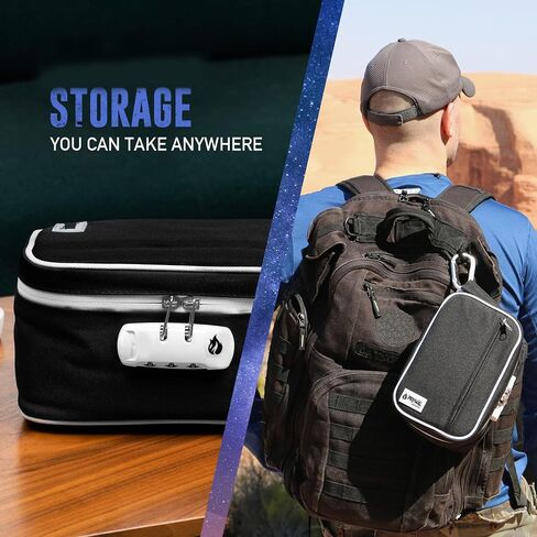 Bag with Combination Lock, Medicine Container Case For Your Accessories (8.5x5.5x4, Black) in Saudi Arabia