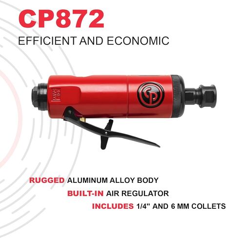 Chicago Pneumatic CP875 - أداة طاحونة الهواء، لحام، أعمال النجارة، تفاصيل السيارات، ملمع من الفولاذ المقاوم للصدأ، شديد التحمل، مطحنة زاوية قائمة، 1/4 بوصة (6 مم)، 0.3 حصان / 220 وات - 22500 دورة في الدقيقة in Kuwait