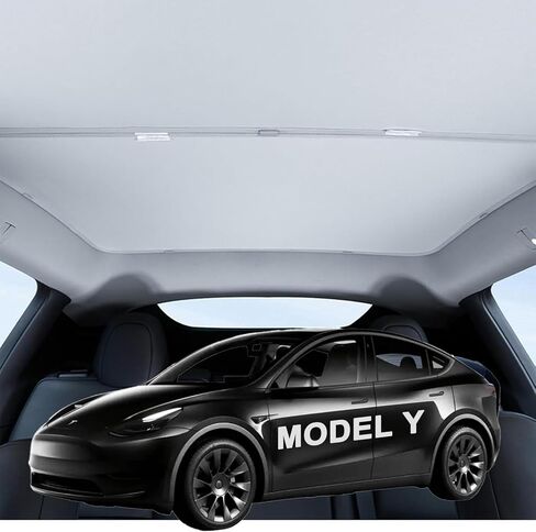 2024 Upgrade Tesla Model Y Sunshade Roof[Magnetic No Gaps,No-Sag] UV-Resistant Sunshade Roof,3-Gen Heat Insulation Glass Roof Sun Shade for Tesla Model Y Accessories 2020-2024 in Kuwait