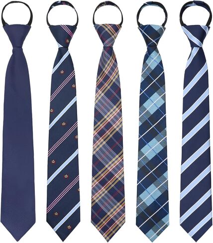 Boys Tie, Plaid Zipper Tie for Boys Ties 8-10 10-12 Years, Adjustable School Necktie for Uniform Shirts Graduation in Saudi Arabia