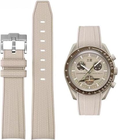 WatchBands for Moonswatch Watch Rubber for Omega x Swatch MoonSwatch 20mm Rolex Seiko Watch Carbon firbe grain Silicone Men with Stainless Steel Replacement Bracelet Original Bracelet Omega x Swatch MoonSwatch Speedmaster in Saudi Arabia