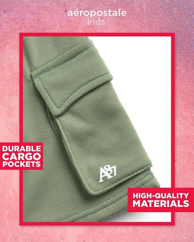 AEROPOSTALE Girls' Skort Set - Fleece Crew Neck Pullover Sweatshirt and Cargo Scooter Skort - Fashion Outfit for Girls, 4-12 in Saudi Arabia