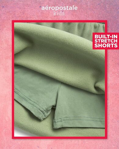 AEROPOSTALE Girls' Skort Set - Fleece Crew Neck Pullover Sweatshirt and Cargo Scooter Skort - Fashion Outfit for Girls, 4-12 in Saudi Arabia