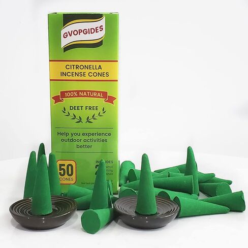 Citronella Incense coils, Made from Natural Plants, Suitable for Outdoor, Living Room, Terrace use (48 coils and 2 Coil Holders) in Saudi Arabia