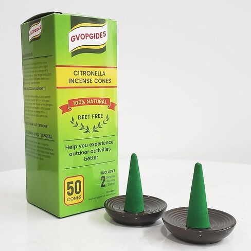 Citronella Incense coils, Made from Natural Plants, Suitable for Outdoor, Living Room, Terrace use (48 coils and 2 Coil Holders) in Saudi Arabia