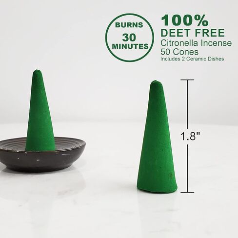 Citronella Incense coils, Made from Natural Plants, Suitable for Outdoor, Living Room, Terrace use (48 coils and 2 Coil Holders) in Saudi Arabia