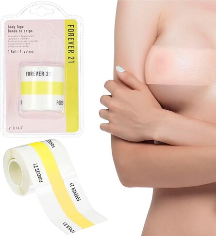 Forever 21 Body Tape - 1pk Comfortable Body Tape for Skin | Easy Application Body Tape for Breast, Fabric Skin Tape, Face Lift Tape, Fashion Tape for Dresses (Clear) in Saudi Arabia