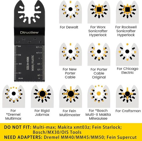 Oscillating Saw Blades, Quick Release Multi Tool Blades Kits Universal Oscillating Tool Blades Compatible with Dewalt, Ryobi, Makita, Bosch, Craftsman (60 Pieces) in Saudi Arabia