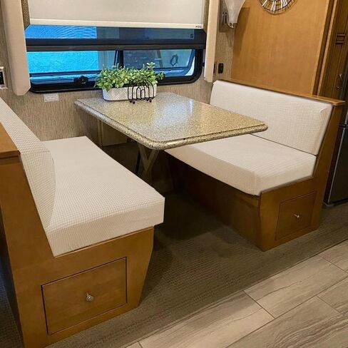 RV Dinette Cushions Covers, Stretchable and Washable Fabric Sofa Seat Slipcovers for RV Camper Car Couch Include 2 Backrest Cover & 2 Bench Cover (Coffee Grey) in Kuwait