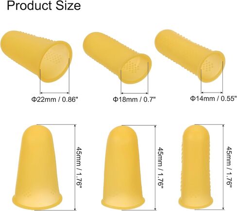 uxcell Silicone Finger Protectors, Anti-Slip Finger Cover, Finger Tips for Sewing, Sorting Paper, Green, 3 Sizes, 12 Pcs in Saudi Arabia