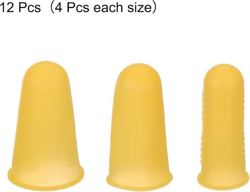 uxcell Silicone Finger Protectors, Anti-Slip Finger Cover, Finger Tips for Sewing, Sorting Paper, Green, 3 Sizes, 12 Pcs in Saudi Arabia
