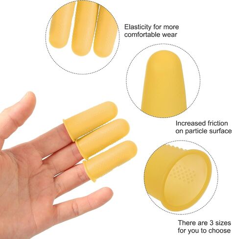uxcell Silicone Finger Protectors, Anti-Slip Finger Cover, Finger Tips for Sewing, Sorting Paper, Green, 3 Sizes, 12 Pcs in Saudi Arabia