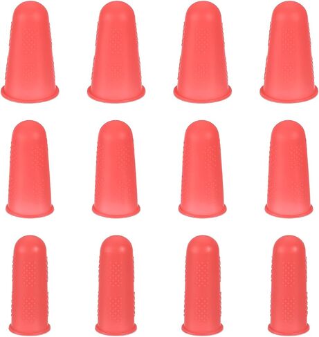 uxcell Silicone Finger Protectors, Anti-Slip Finger Cover, Finger Tips for Sewing, Sorting Paper, Green, 3 Sizes, 12 Pcs in Saudi Arabia