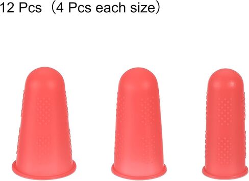 uxcell Silicone Finger Protectors, Anti-Slip Finger Cover, Finger Tips for Sewing, Sorting Paper, Green, 3 Sizes, 12 Pcs in Saudi Arabia