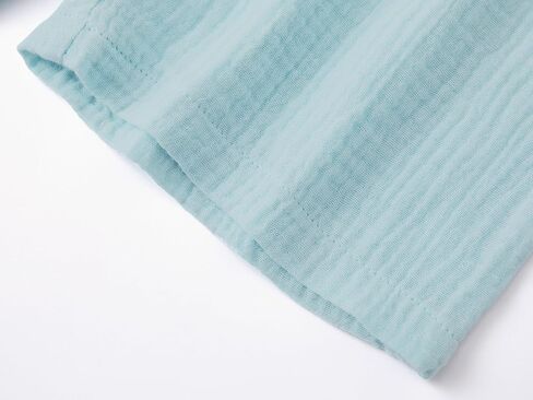 Beezizac 100% Cotton Crinkle Gauze Pajamas for Toddler Boys & Girls Unisex Baby Summer Henley 2-Piece Outfit 2T-5T in Saudi Arabia