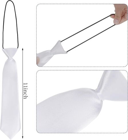 Boys Tie and Pocket Square Set, Kids Ties Elastic Strap Neckties for Wedding Graduation School Halloween Costume Accessories in Saudi Arabia