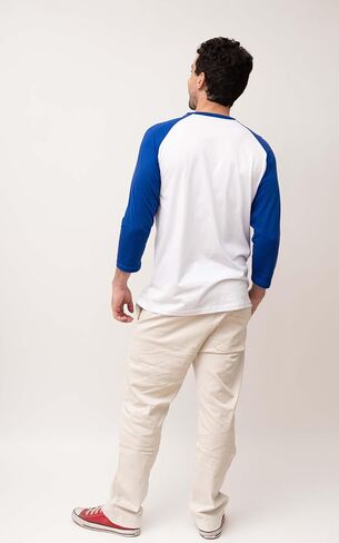 Men's Casual Classic Raglan Basic Soft Cotton 3/4 Long Sleeve Sports Baseball Jerseys T Shirts in Saudi Arabia