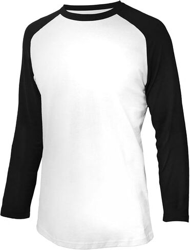 Men's Casual Classic Raglan Basic Soft Cotton 3/4 Long Sleeve Sports Baseball Jerseys T Shirts in Saudi Arabia