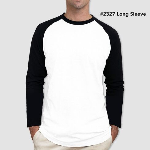 Men's Casual Classic Raglan Basic Soft Cotton 3/4 Long Sleeve Sports Baseball Jerseys T Shirts in Saudi Arabia