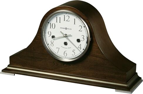 Howard Miller Day Mantel Clock II 549-586 – Espresso Finish, Tambour-Style Wooden Timepiece, Brushed Nickel Finish, Antique Home Decor, Key-Wound Single-Chime Movement in Saudi Arabia