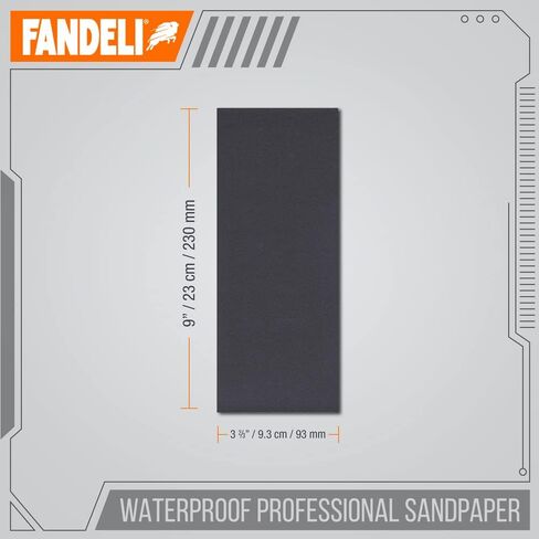 Fandeli | Waterproof Sandpaper | Assortment of Grits from 120 to 2500 | 36 Sheets 23 x 9,3 cm | for Car Polishing, Wood Furniture Sanding and Metal Sanding | Water Resistant in Saudi Arabia