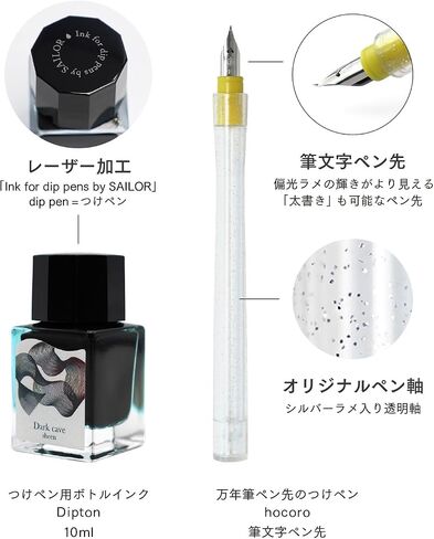 مجموعة أقلام حبر Sailor Fountain Pen - Dipton+hocoro - إطار أزرق/خط المشهد 10-0251-701 in Kuwait