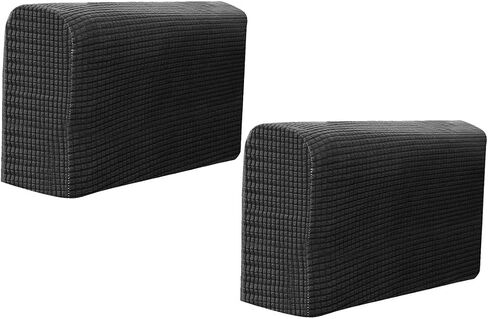 2Pcs Couch Arm Covers, Stretch Armrest Covers for Chairs and Sofas, Soft Stretch Plush Armrest Covers, for Sofa Non Slip(Dark Grey) in Saudi Arabia